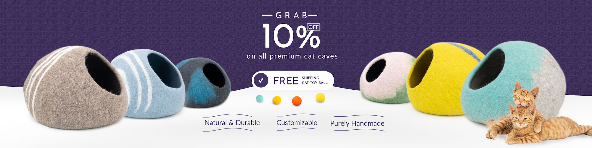 10% Discount on Felt Cat Caves